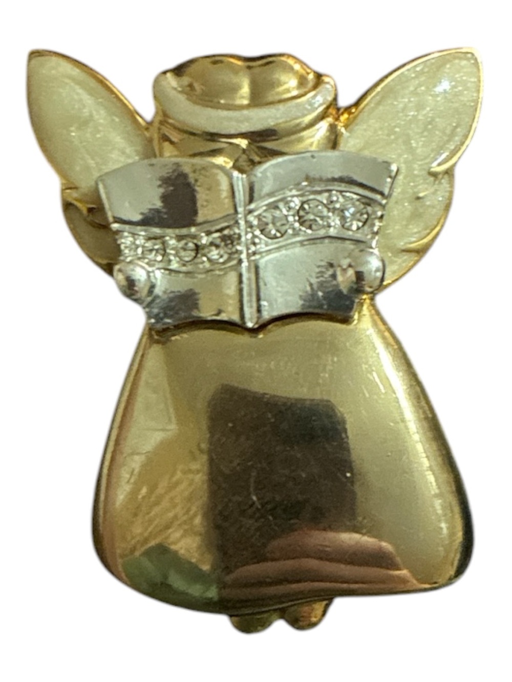 Gold Angel Song Book Brooch